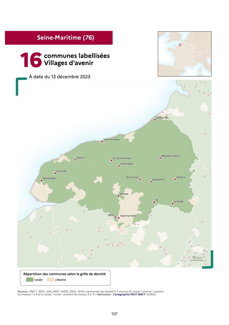 Carte départementale des lauréats en Seine-Maritime