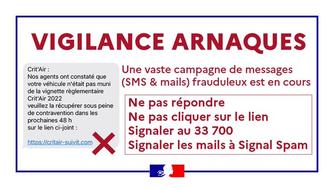 Vigilance : L'hameçonnage à la vignette Crit'Air - Cybercriminalité -  Sécurité et Défense - Actions de l'État - Les services de l'État en  Seine-Maritime