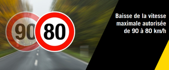 Attention : A partir du 1er juillet abaissemement de la vitesse de 90 à 80 km/h sur certaines routes