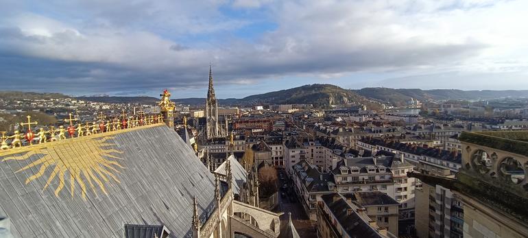 Photo vu panoramique de la en haut de la cathédrale de Rouen